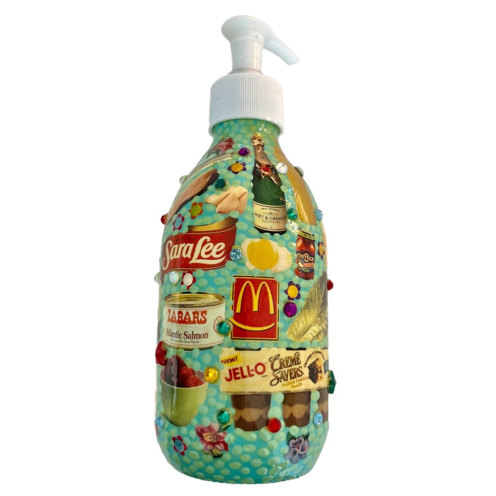 DEBBIE KLEIN’S DESIGNS Vtg. Soap Pump Glass Food